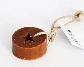 Zeep aan een touw: rond/ster, apple pie