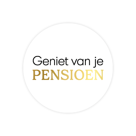 5 x kadosticker 'Geniet van je PENSIOEN'
