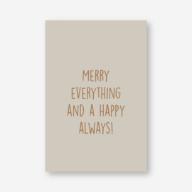 Mini kaartje: merry everything and a happy always! (K)