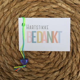 mini kaartje: hartstikke bedankt, inclusief gelukshartje (K)