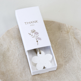 Little giftbox met zeep bloem 'Thank you'