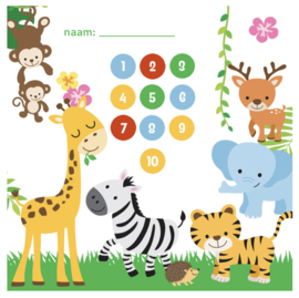 2 dubbelzijde belonings kaarten 'jungle' (inclusief stickers)
