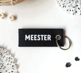 Sleutelhanger: 'meester', mini kaartje en sticker
