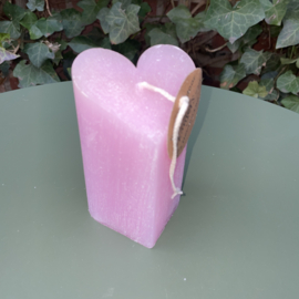 Staande kaars hart, roze * (inclusief kaartje en verpakking)