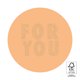 5 x kadosticker 'for you' peach Ø 55 mm