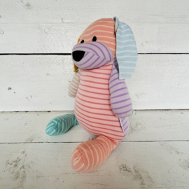 Doddi knuffel hond, roze mix (30 cm groot)