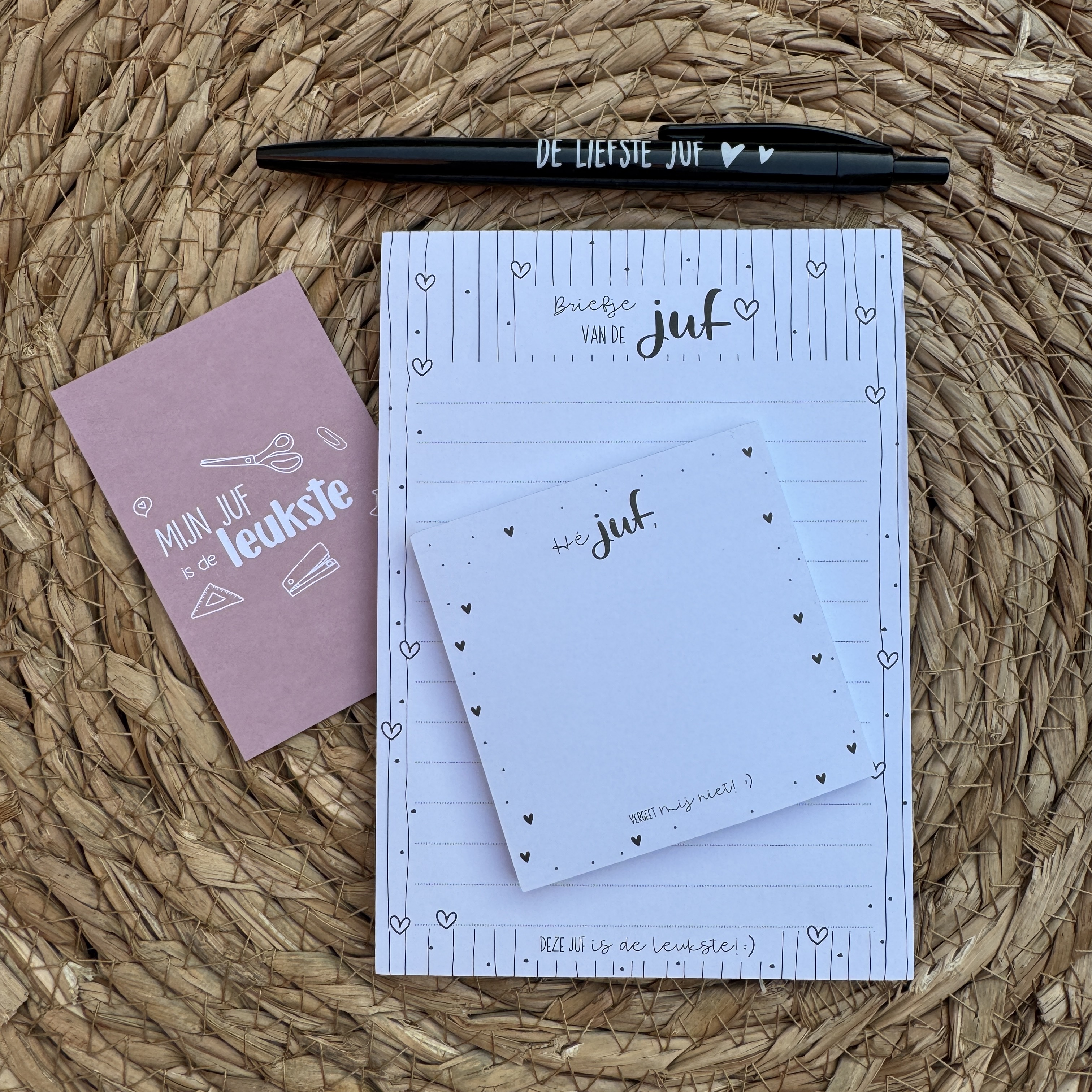 Kadootje voor de juf: notitie blokje & post it blokje