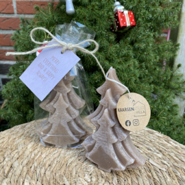 Kerstboom kaars Beige/taupe