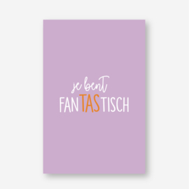 Minikaartje lila 'je bent fanTAStisch' (K)