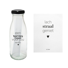 Wensfles: lach straal geniet