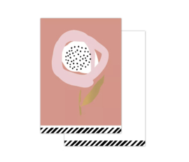 Mini kaartje: flower, oud roze (7,4×10,5cm, A7)
