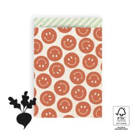 2 kadozakjes 17x25 cm (A5) inclusief 2 stickers, smileys