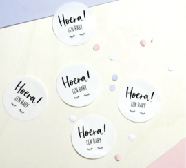 5 stickers: hoera een baby