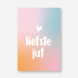 Zeep hartje XL blauw (inclusief labeltje 'liefste juf')