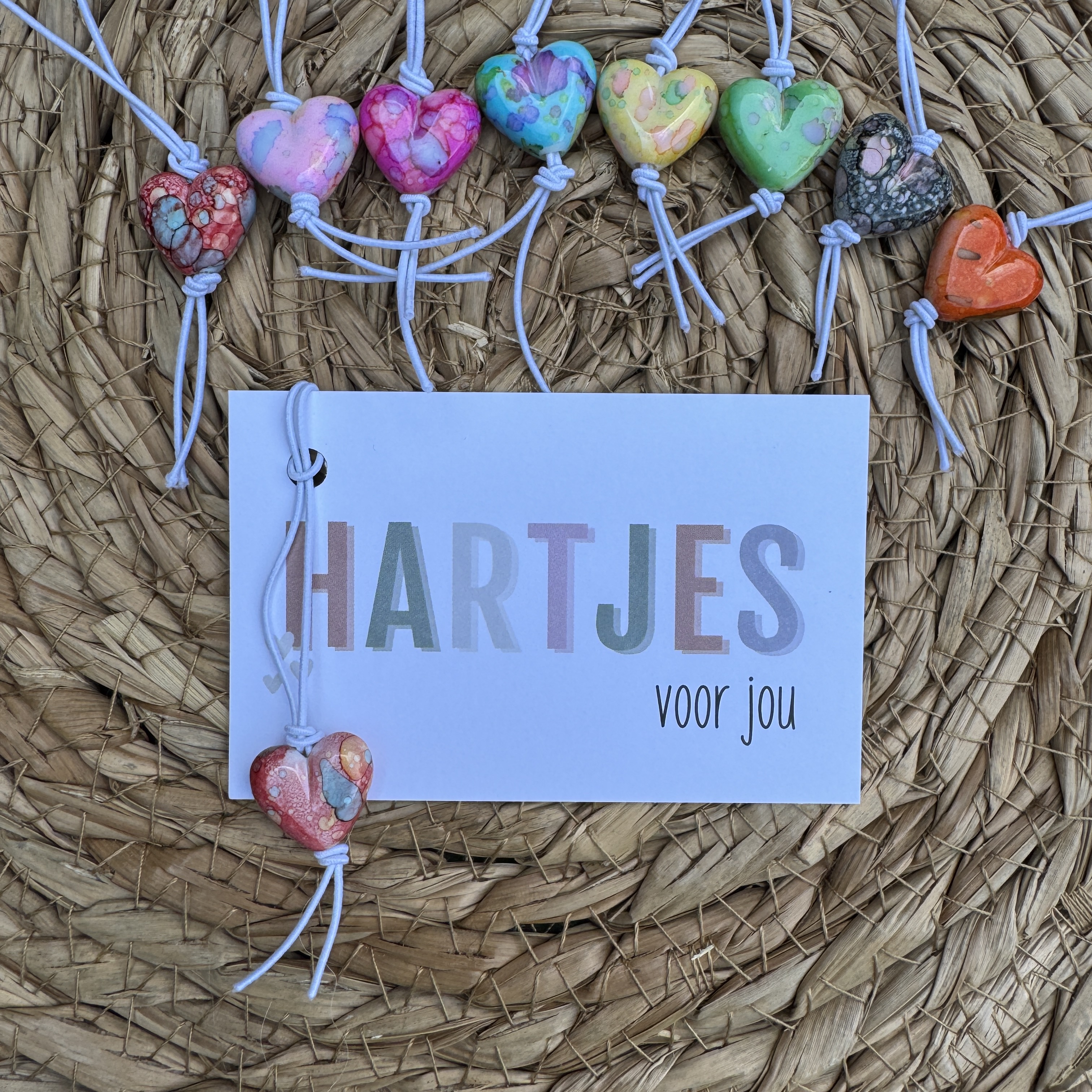 mini kaartje: hartjes voor jou, inclusief gelukshartje (K)
