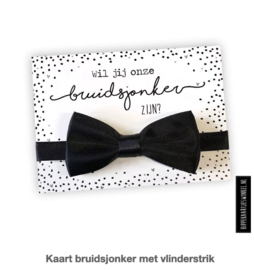 Kaart bruidsjonker met vlinderstrik