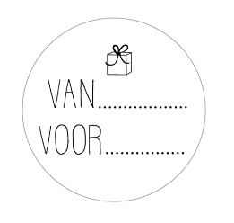 5 x stickers: van...voor...