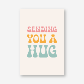 Minikaartje 'sending you a hug' (K)