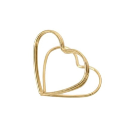 Kaarthouder clip hartje (goud)