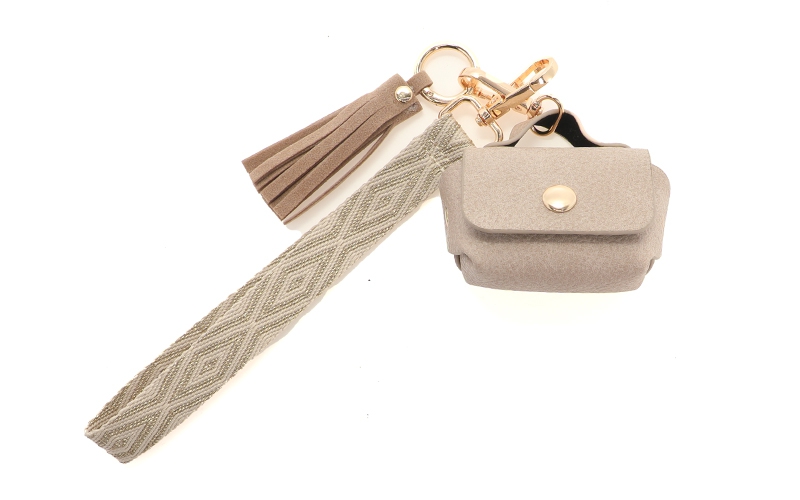 Sleutelhanger met portemonneetje, naturel