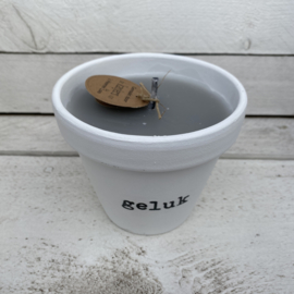 Kaars in een pot: Geluk (13 cm)