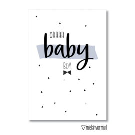 10 x babyshower kaartjes  A7, Jongen