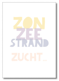 Postcard, Zon zee strand zucht...