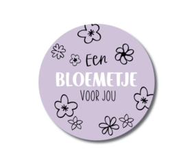 Kaart met bloemenzaadjes 'heel veel bloemetjes voor de juf' + sticker