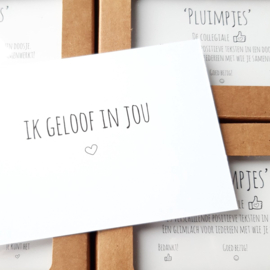 Pluimpjes, 25 complimentenkaartjes 'collegiale'