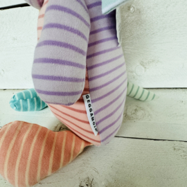 Doddi knuffel hond, roze mix (30 cm groot)