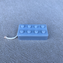 Kaarsje lego blokje: licht  blauw