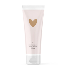 Tube handcrème (roze met een hartje) inclusief minikaartje.