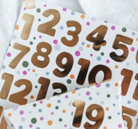 A4 vel advent cijfer stickers goudfolie