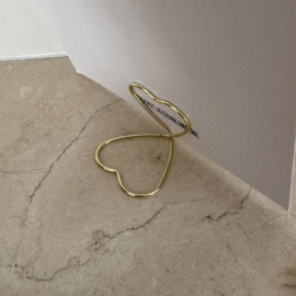 Kaarthouder clip hartje (goud)