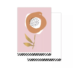 Mini kaartje: flower, licht roze (7,4×10,5cm, A7)