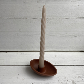 2 Swirl kaarsen, taupe