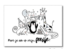 10  verjaardag feestje uitnodigingen, dieren