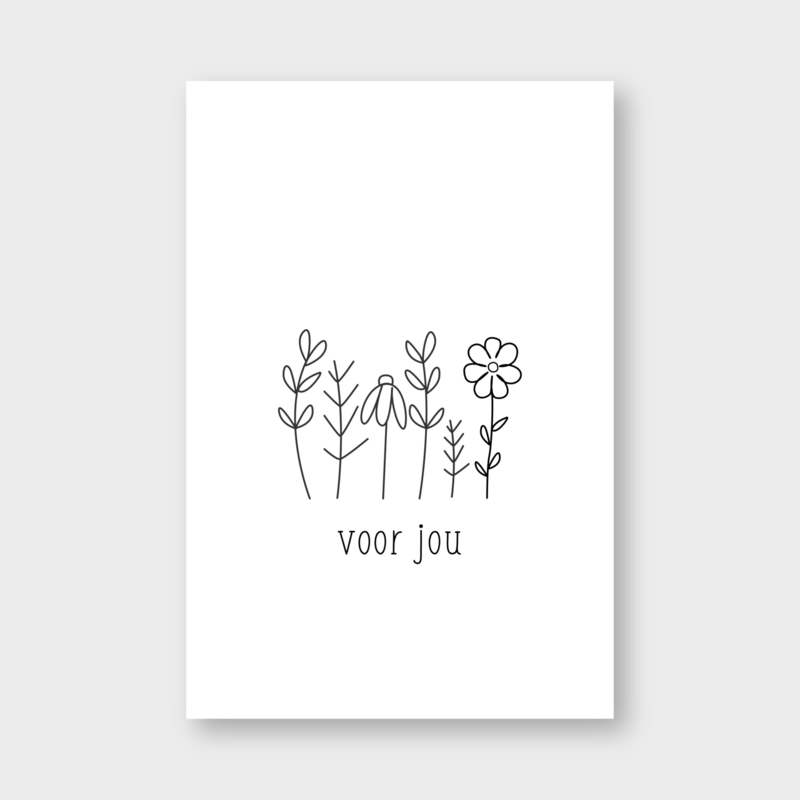 Mini kaartje: voor jou (bloemen) (K)