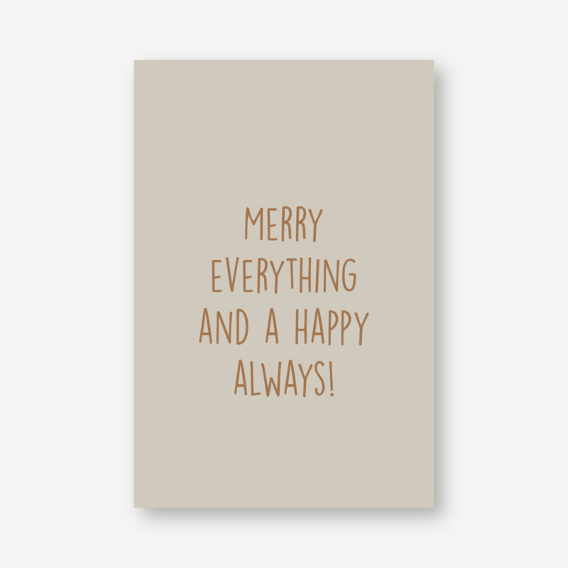 Mini kaartje: merry everything and a happy always! (K)