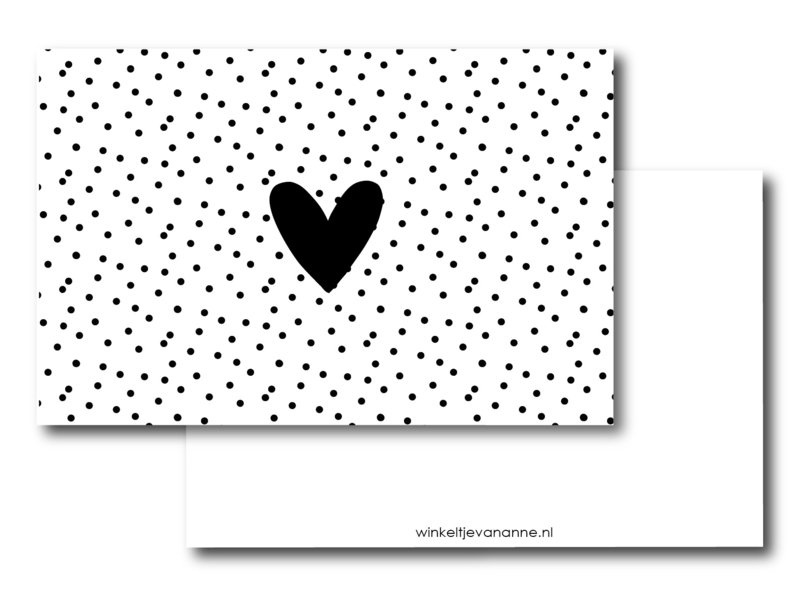 Minikaartje: hartje dots (W)