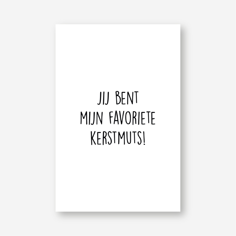 Minikaartje: 'jij bent mijn favoriete kerstmuts' (K)