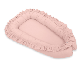 Babynest cocoon pastel roos ruffle