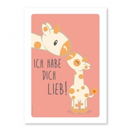 A6 Giraffe 'ich habe dich lieb'