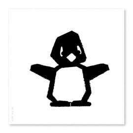 Pinguïn 21x21cm zwart/wit