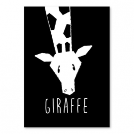 A6 Giraffe schwarz-weiß