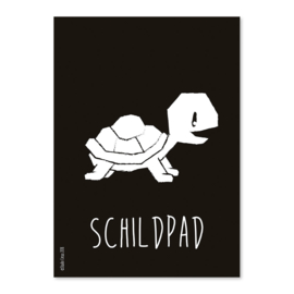 A6 Schildpad zwart/wit