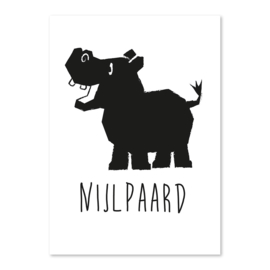 A6 Nijlpaard zwart/wit