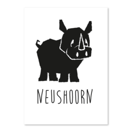 A6 Neushoorn zwart/wit