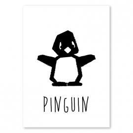 A6 Pinguïn zwart/wit