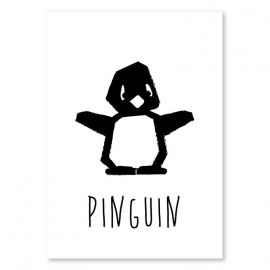 A6 Pinguin schwarz-weiß